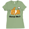 corgi cute puppy low battery charge me Ladies Fitted T-Shirt