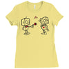 cute love robots Ladies Fitted T-Shirt