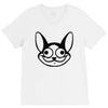 cat character graphic V-Neck Tee