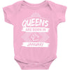 Queens Are Born In January Baby Onesie