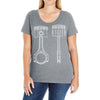sketch of piston 2 Ladies Curvy T-Shirt