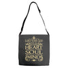 love the lord your god heart soul mind Adjustable Strap Totes