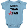 avengers more than a fan Baby Bodysuit