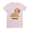 yoga pug exhale Ladies Fitted T-Shirt