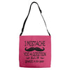 i mustache you a question t shirt Adjustable Strap Totes