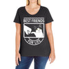 cat best friends for life Ladies Curvy T-Shirt