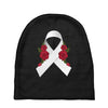 lung cancer white ribbon Baby Beanies