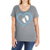 Baby Boy with Heart Any Name Customized Ladies Curvy T-Shirt