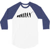 evolution of a fisherman angler mens fishing t shirt 3/4 Sleeve Shirt