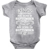 Real Kings Are Born On September 27 Baby Onesie