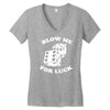 blow me for luck casino Women's V-Neck T-Shirt