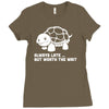 always late worth wait funny turtle Ladies Fitted T-Shirt