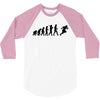 evolution of a rugby player t shirt top all black mens 3/4 Sleeve Shirt