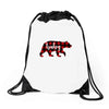 baby christmas bear Drawstring Bags