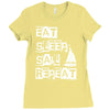 eat sleep sail repeat Ladies Fitted T-Shirt