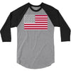 usa flag navy american 3/4 Sleeve Shirt