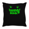 fun monster face, eat, beast, Throw Pillow