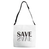 save black Adjustable Strap Totes