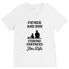 Father and Son Fishing Partners For Life V-Neck Tee
