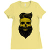 hipster skull Ladies Fitted T-Shirt