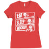 v3 eat sleep hockey Ladies Fitted T-Shirt