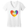 Rainbow Equality Heart Women's V-Neck T-Shirt