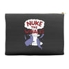 nuke the whales funny Accessory Pouches