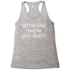 what the meow you doin Racerback Tank