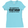 vegetarian ask yourself why not vegan food foodie tofu geek tee shirt Ladies Fitted T-Shirt