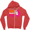 She Wants The D - Dunkin Donuts Zipper Hoodie