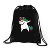 DABBİNG LEPRECHAUN UNİCORN Drawstring Bags