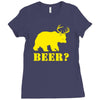 beer t shirt bear plus deer funny tee drinking college humor party shi Ladies Fitted T-Shirt