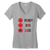 money bad love Women's V-Neck T-Shirt