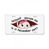 November Peeking Out Baby Girl License Plate
