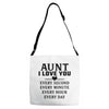 I Love You Aunt Adjustable Strap Totes