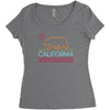 neon sign california republic flag bear Women's Triblend Scoop T-shirt