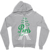 paris script eiffel tower french france Zipper Hoodie