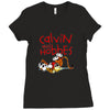 calvin hobbes Ladies Fitted T-Shirt
