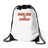 sick sad world Drawstring Bags