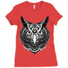 owl ornate Ladies Fitted T-Shirt