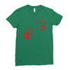 bloody hand print funny zombie kill undead blood horror killer Ladies Fitted T-Shirt