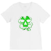 celtic green clover skull patch, irish biker patches V-Neck Tee