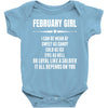 Super February Girl Baby Onesie