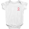 breast cancer ribbon survivor pocket Baby Bodysuit