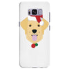 golden retriever dog with red santa's hat Samsung Galaxy S8 Plus