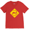 tractor crossing farmer's road warning sign V-Neck Tee