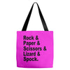 rock paper scissors lizard spock big bang theory geek nerd gift t shir Tote Bags