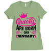 Queens Are Born in January Ladies Fitted T-Shirt