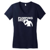 pump gym training bodybuilding workout keepfit weightlifting Women's V-Neck T-Shirt