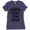 Super Cool Mommy Of A Freaking Awesome Son Ladies Fitted T-Shirt
